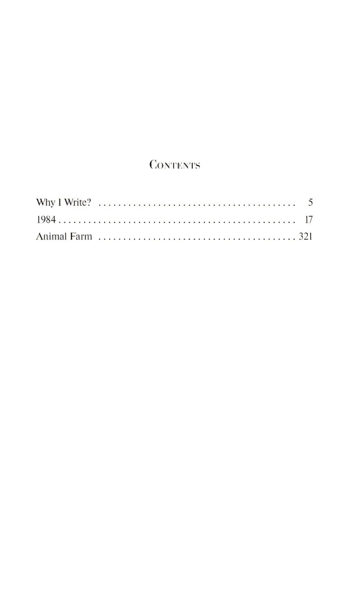 Страница Contents с разделами Why I Write?, 1984 и Animal Farm