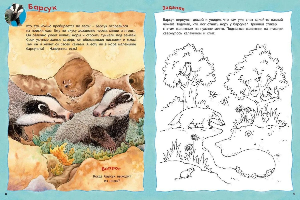 Кто живет в лесу? Книжка-активити 978-5-00198-038-4 - 2