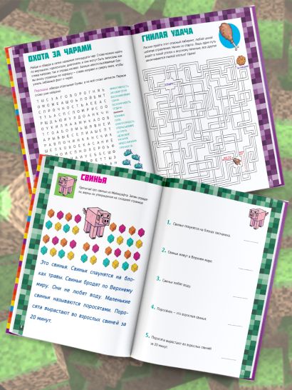 MINECRAFT. Большая книга головоломок и игр на каникулах для майнкрафтеров 978-5-17-138932-1 - 3