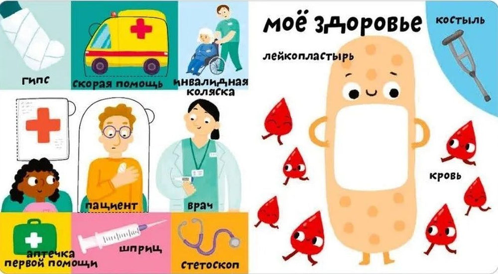 Мои первые 100 слов с большими окошками. Мое тело 9785436608723