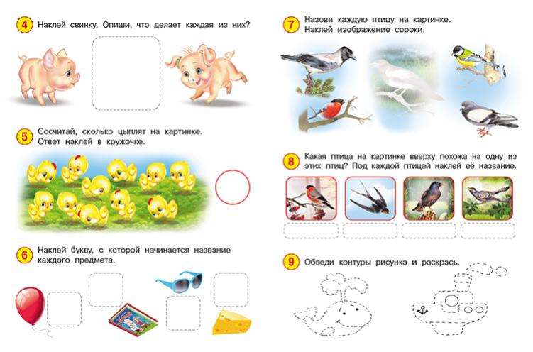 Развивающие задания с наклейками. 4 года null - 1