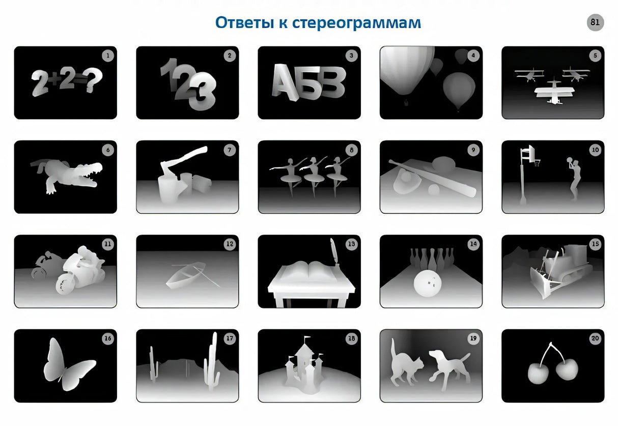 Асборн - карточки. Стереокартинки для всей семьи. 80 картинок для тренировки зрения 978-5-4366-0719-1 - 3