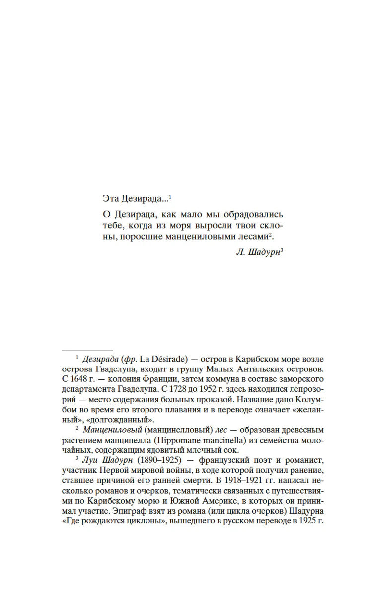 Страница с эпиграфом и примечаниями к роману «Бегущая по волнам»