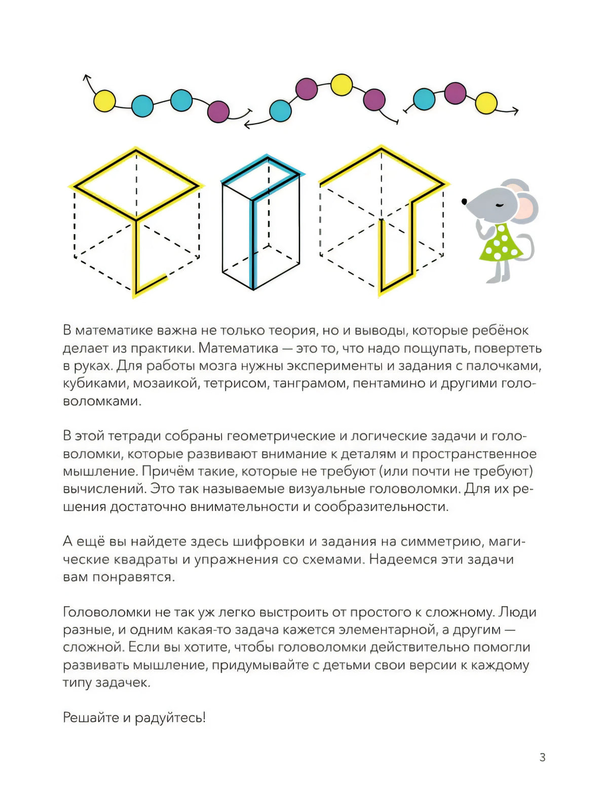 Страница 3 с вступлением о головоломках, кубах и мышонком