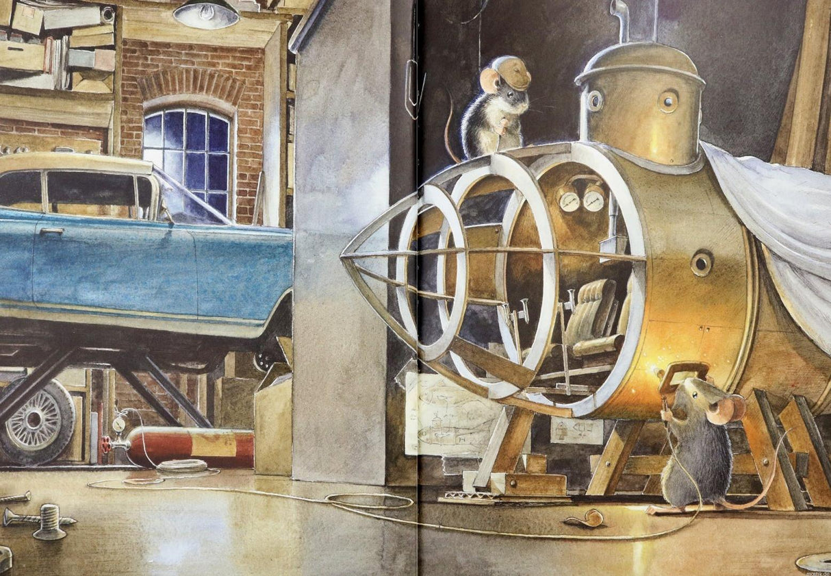 Мышонок Пит в подводной лодке. Иллюстрация из книги "Эдисон. Тайна пропавшего сокровища"