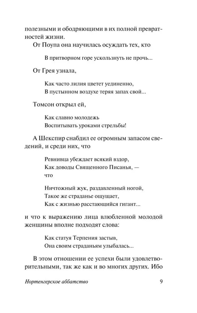 Страница романа с текстом и стихотворными цитатами, страница 9