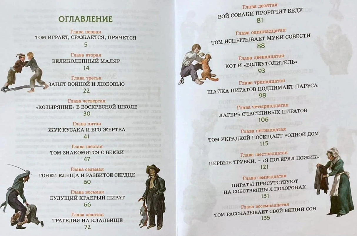 Оглавление, главы 1–18 на развороте