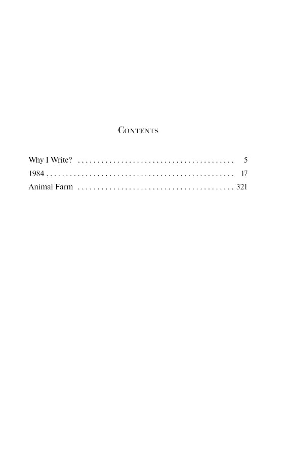 Страница Contents с разделами Why I Write?, 1984 и Animal Farm