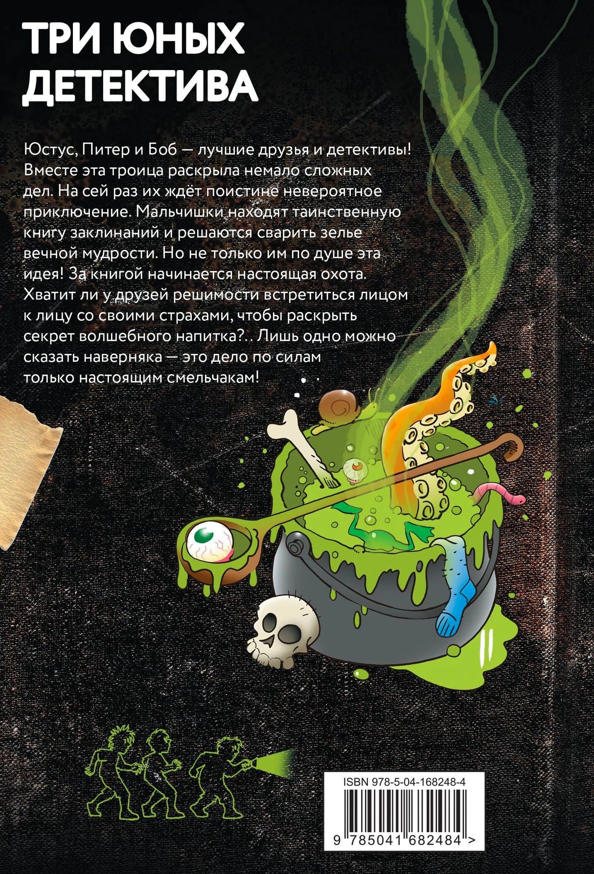 Задняя обложка с аннотацией, котлом со слизью и ISBN