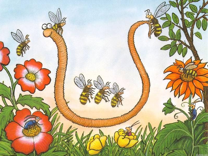 Иллюстрация из детской книги "Суперчервячок"