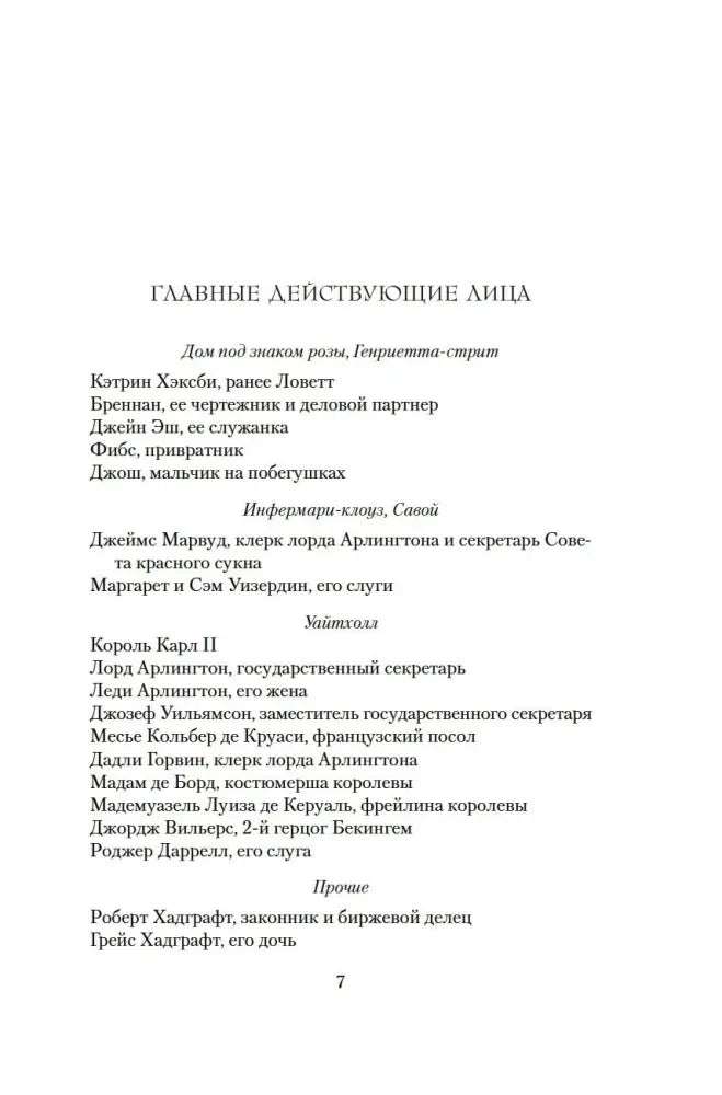 Страница «Главные действующие лица» со списком персонажей