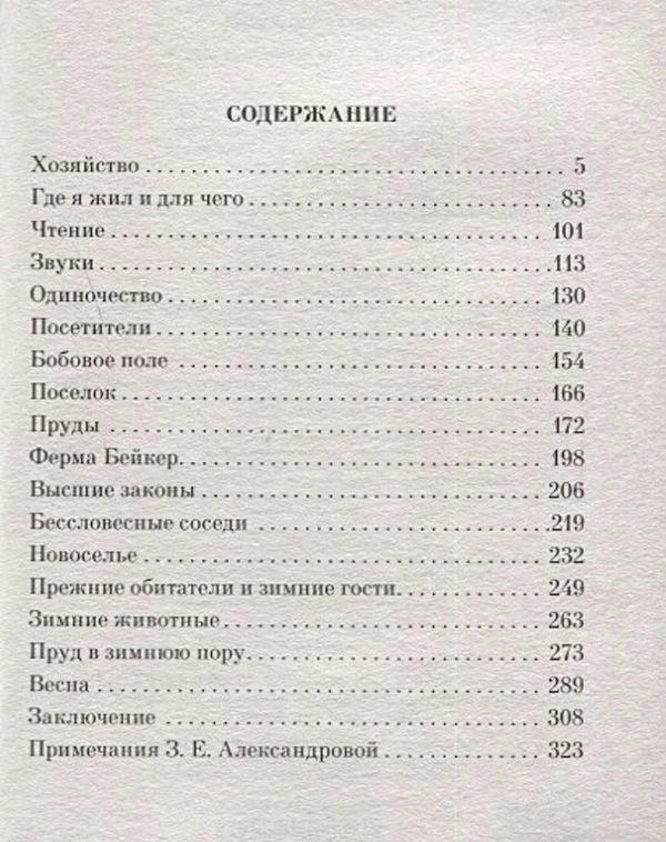 Страница содержания с перечнем глав и номерами страниц