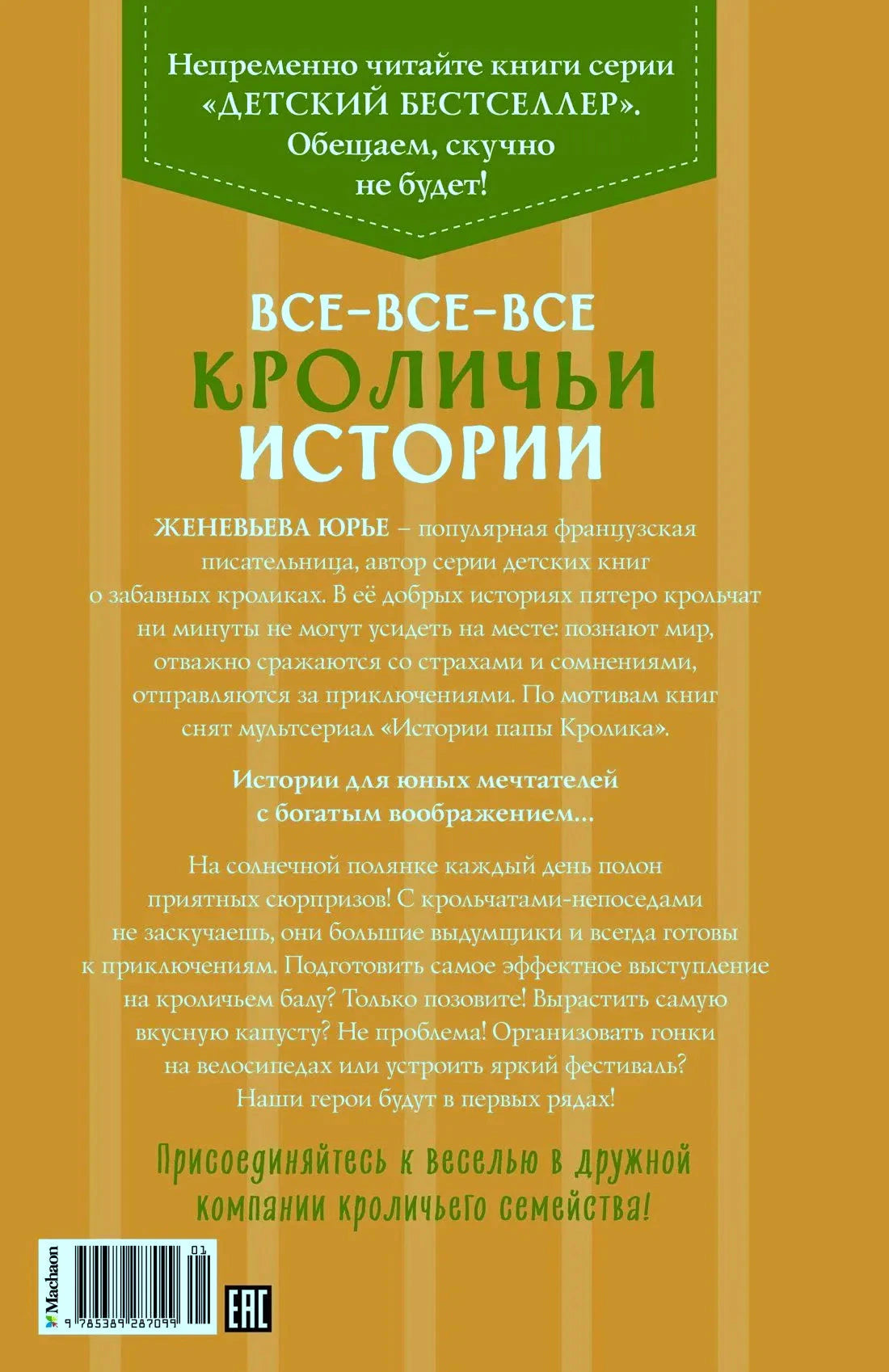 Задняя обложка с аннотацией книги на оранжевом фоне