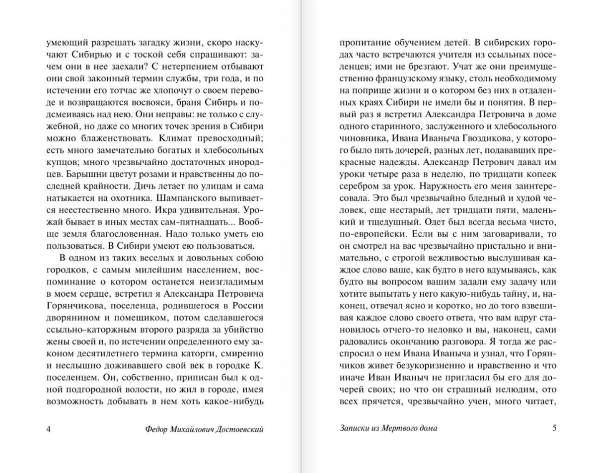 Разворот страниц 4–5 с текстом романа.