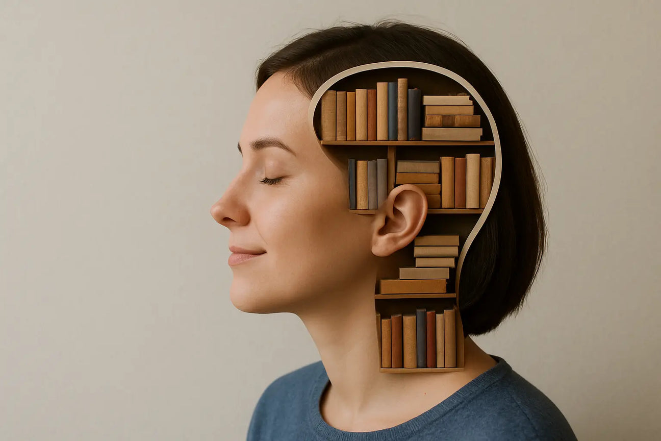 Девушка с книжной полкой в голове
