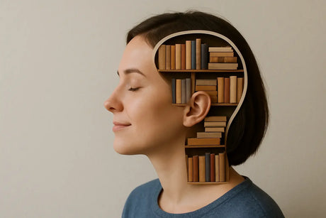 Девушка с книжной полкой в голове
