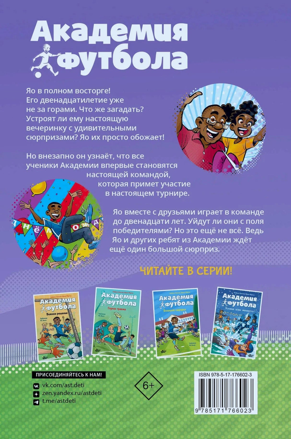 Задняя обложка с описанием сюжета и серией книг