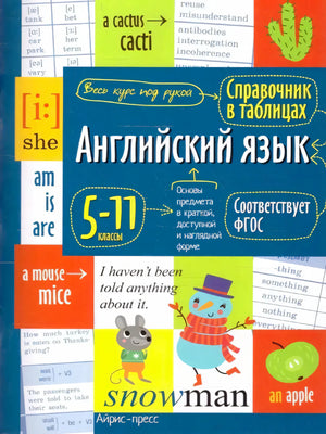 Лицевая обложка справочника «Английский язык. 5–11 классы» издательства «Айрис-пресс».