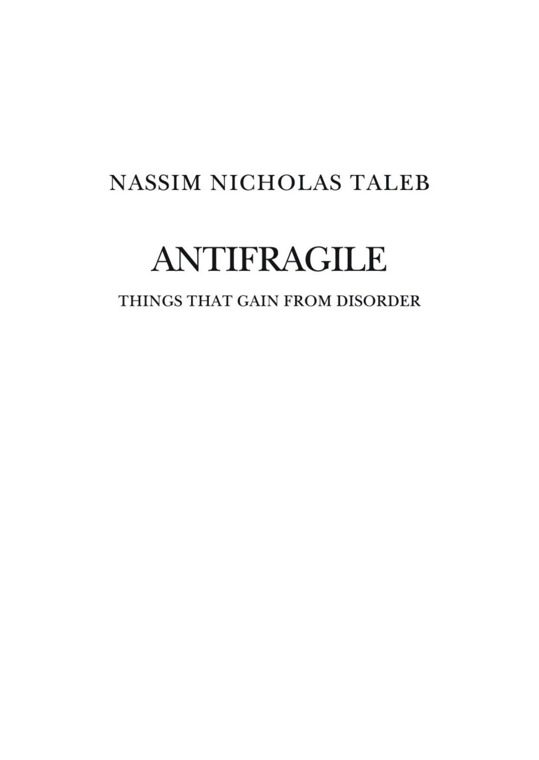 Титульная страница на английском: Antifragile
