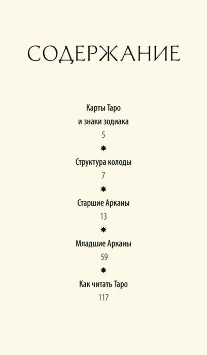 Страница «Содержание» руководства к колоде