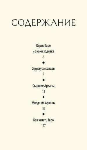 Страница «Содержание» руководства к колоде