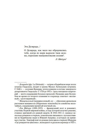 Страница с эпиграфом и примечаниями к роману «Бегущая по волнам»