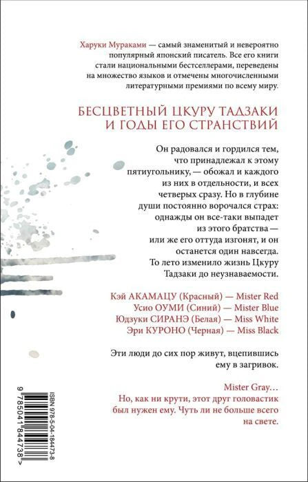 Задняя обложка книги с аннотацией, списком персонажей и штрихкодом.