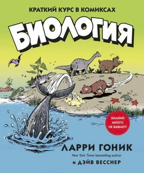 Обложка книги «Биология» с рисунком эволюции у моря.