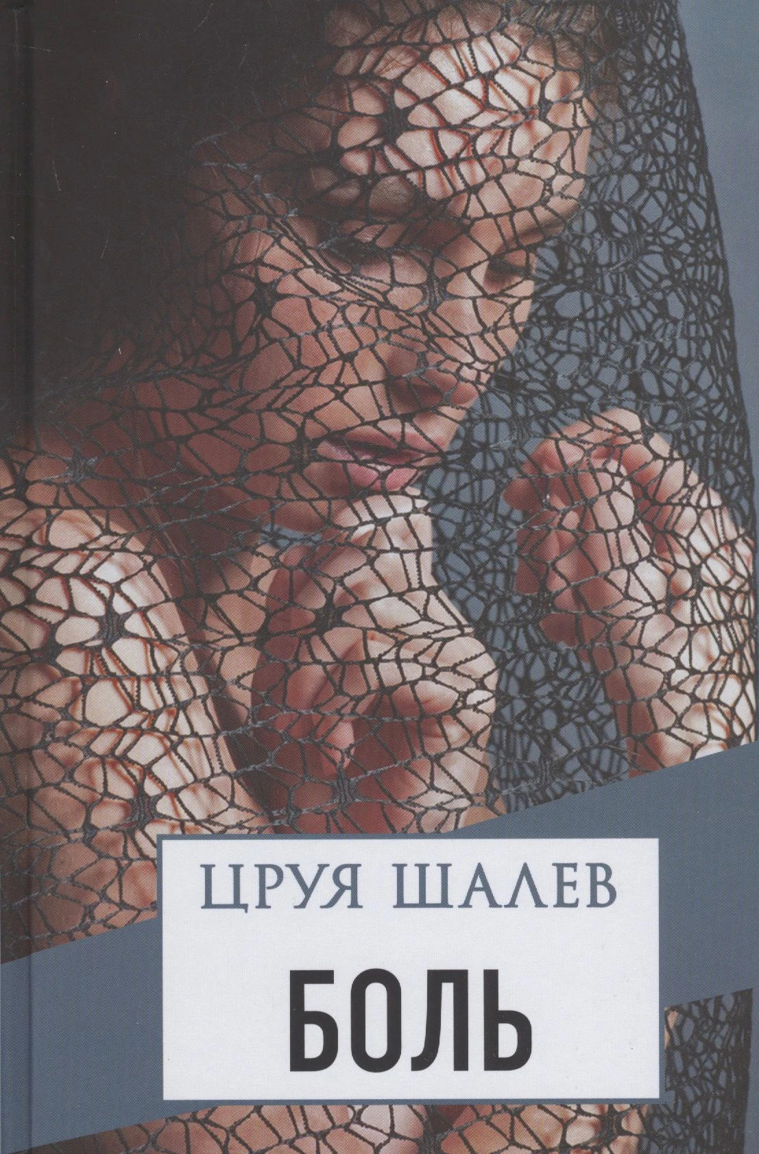 Обложка книги Цруи Шалев «Боль» с фотографией женщины за чёрным кружевом