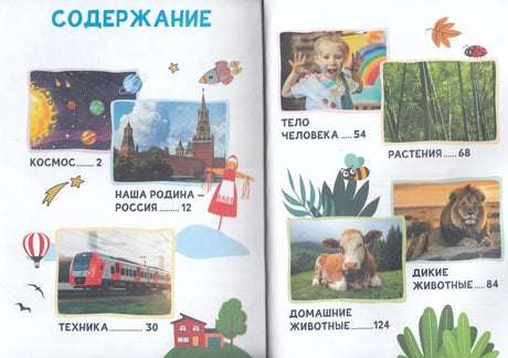 Разворот содержания с разделами энциклопедии
