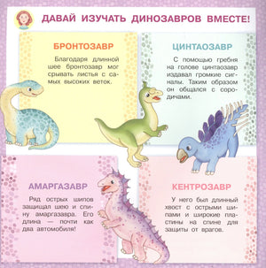 Страница о динозаврах с краткими описаниями бронтозавра, цинтаозавра, амаргазавра и кентрозавра