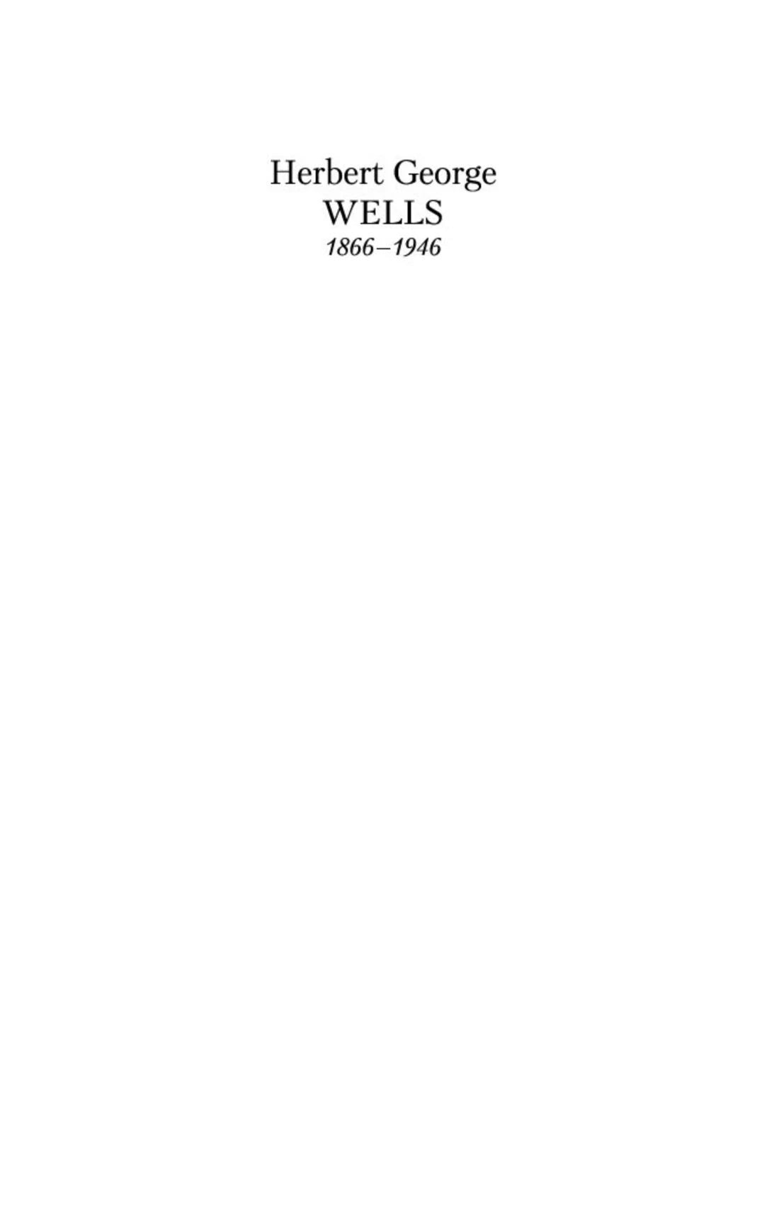 Титульная страница с именем Herbert George Wells и годами жизни