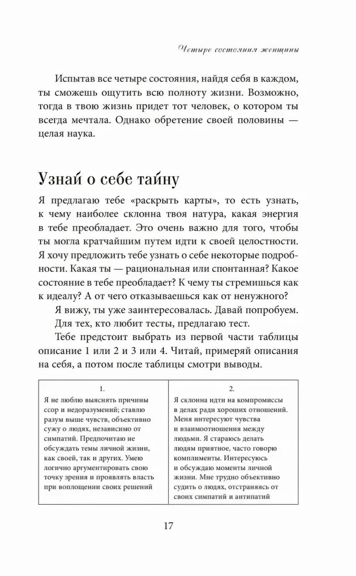 Страница 17 «Узнай о себе тайну» с тестом