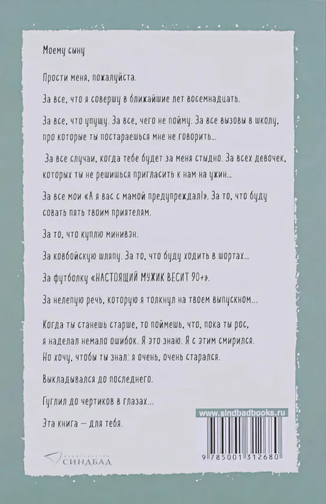 Задняя обложка с аннотацией, штрихкодом и логотипом «Синдбад»