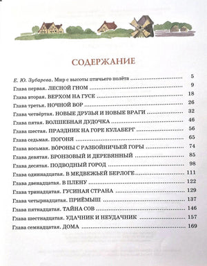 Страница содержания с перечнем глав и номерами страниц.