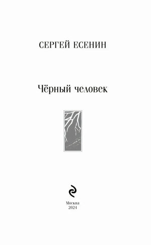 Титульная страница: Сергей Есенин, «Чёрный человек», Москва, 2024