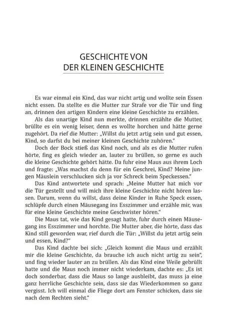Первая страница немецкого рассказа «Geschichte von der Kleinen Geschichte»