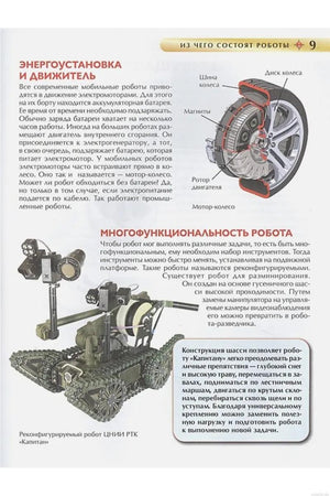 Детская энциклопедия Роботы: разные виды роботов, примеры использования.