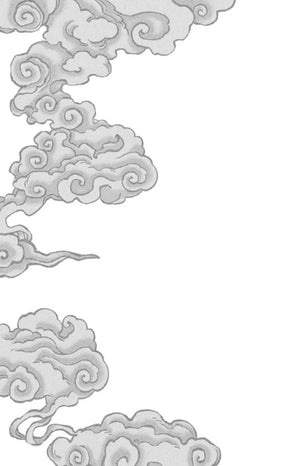 Декоративная страница с серыми облаками в восточном стиле