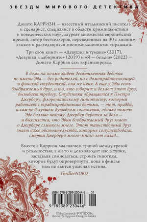 Задняя обложка «Дома огней» с аннотацией, штрихкодом и красным орнаментом.