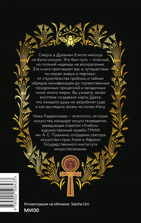 Задняя обложка книги с аннотацией в золотой декоративной рамке