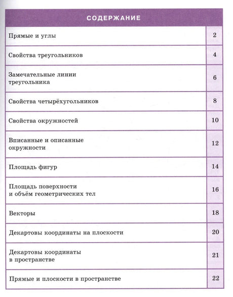 Страница «Содержание» со списком разделов справочника и номерами страниц.