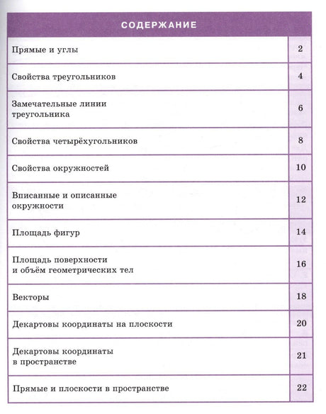 Страница «Содержание» со списком разделов справочника и номерами страниц.