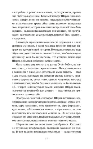 Страница 17 романа «Госпожа Бовари» с фрагментом первой части