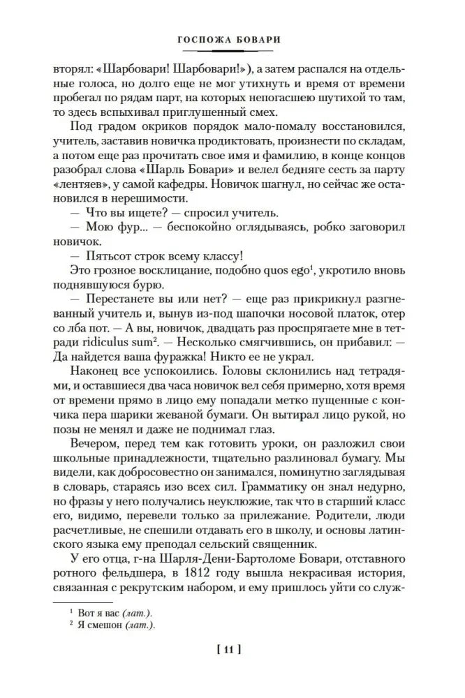 Текст романа «Госпожа Бовари» с примечаниями, страница 11.