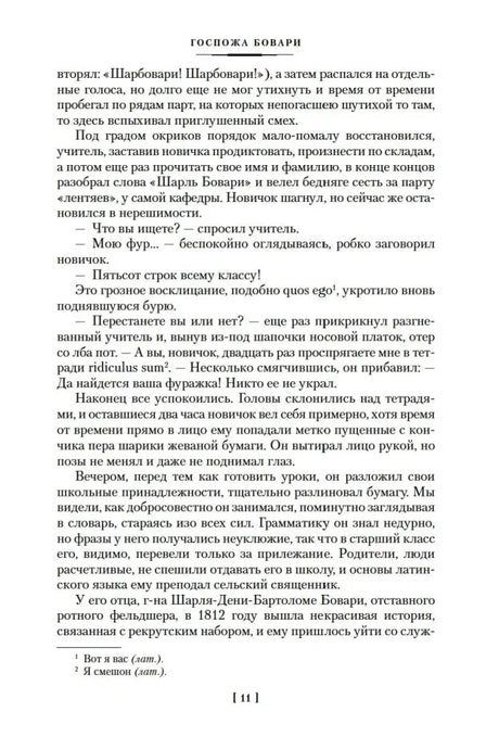 Текст романа «Госпожа Бовари» с примечаниями, страница 11.