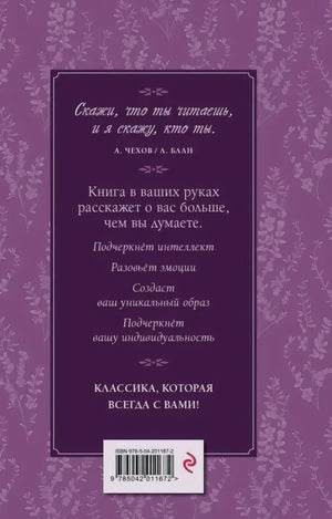 Задняя обложка с цитатой, описанием и штрихкодом
