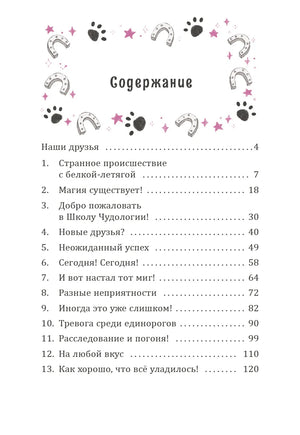 Страница «Содержание» с перечнем глав и номерами страниц.