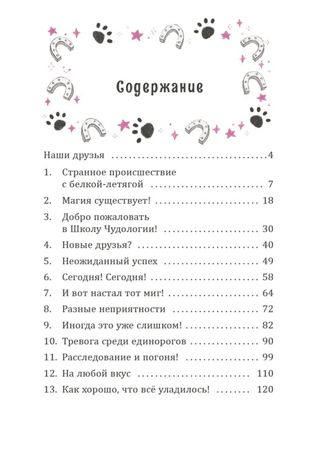 Страница «Содержание» с перечнем глав и номерами страниц.