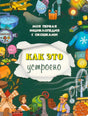 Зелёная обложка детской энциклопедии «Как это устроено» с рисунками механизмов и вещей.
